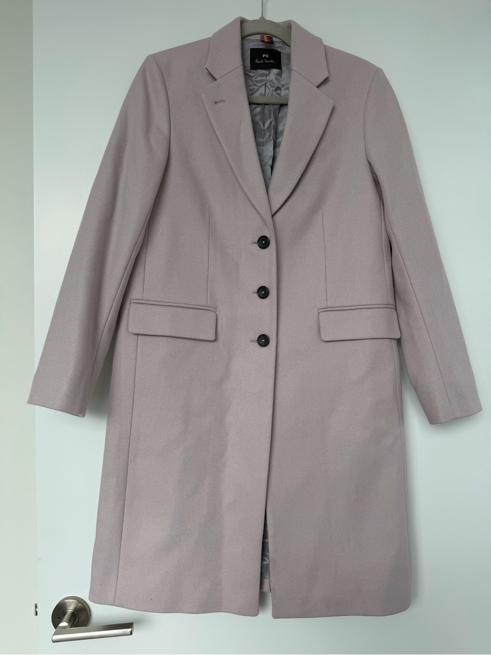 PS Paul Smith Cashmere Blend Epsom Single-Breasted Wool Coat Blush Pink 40 $1050 - Picture 2 of 9